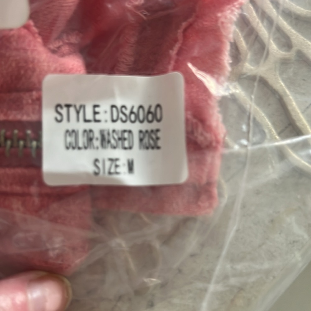 Oli & Hali French Terry Long Duster/Dress Washed Rose Size Medium NWT - Picture 3 of 3